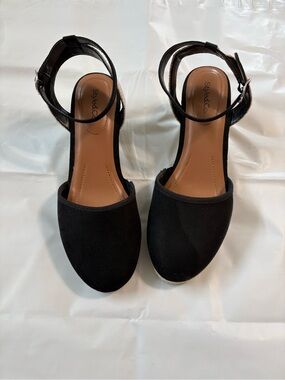 Style & Co. Black Ankle-Strap Mules